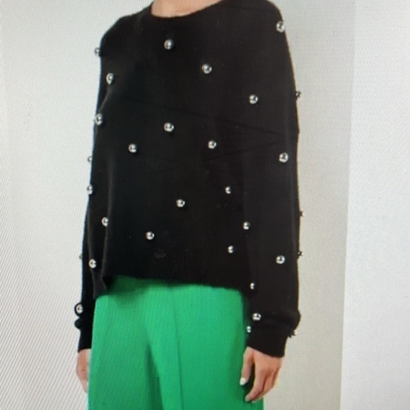 Alice + Olivia Gleeson metal Ball wool blend sweater, XS - Picture 7 of 7